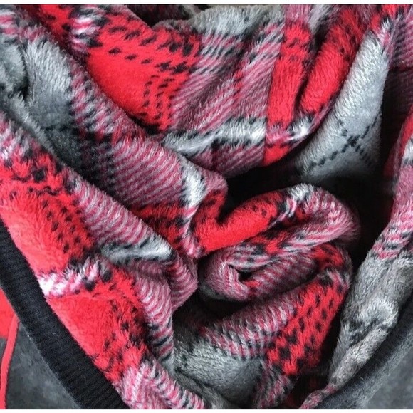 Disney Luxe Collection Sz S Black Red Minnie Mouse Hoodie Pullover Sweater - Picture 3 of 12